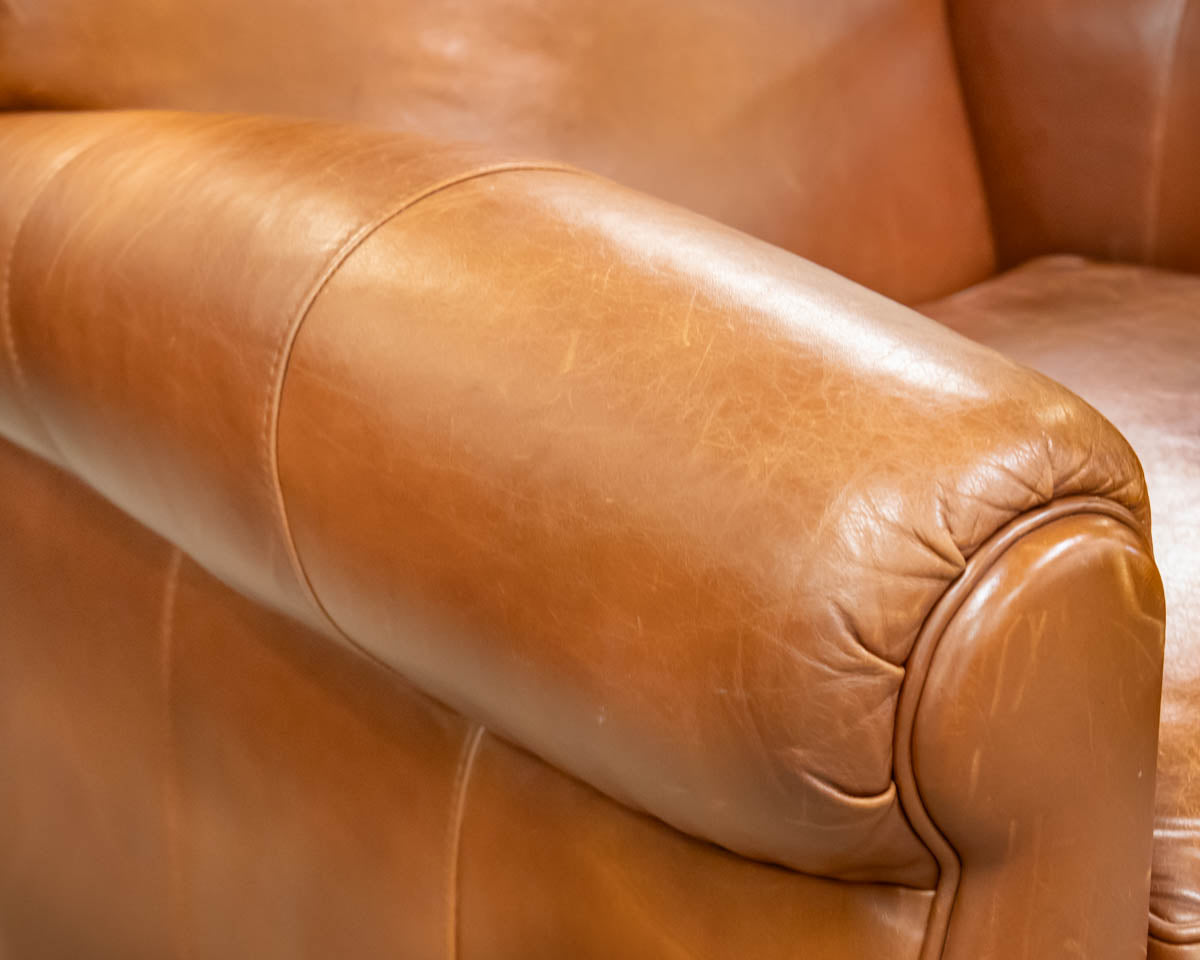 Ethan Allen 'Paloma' Chestnut Leather Recliner