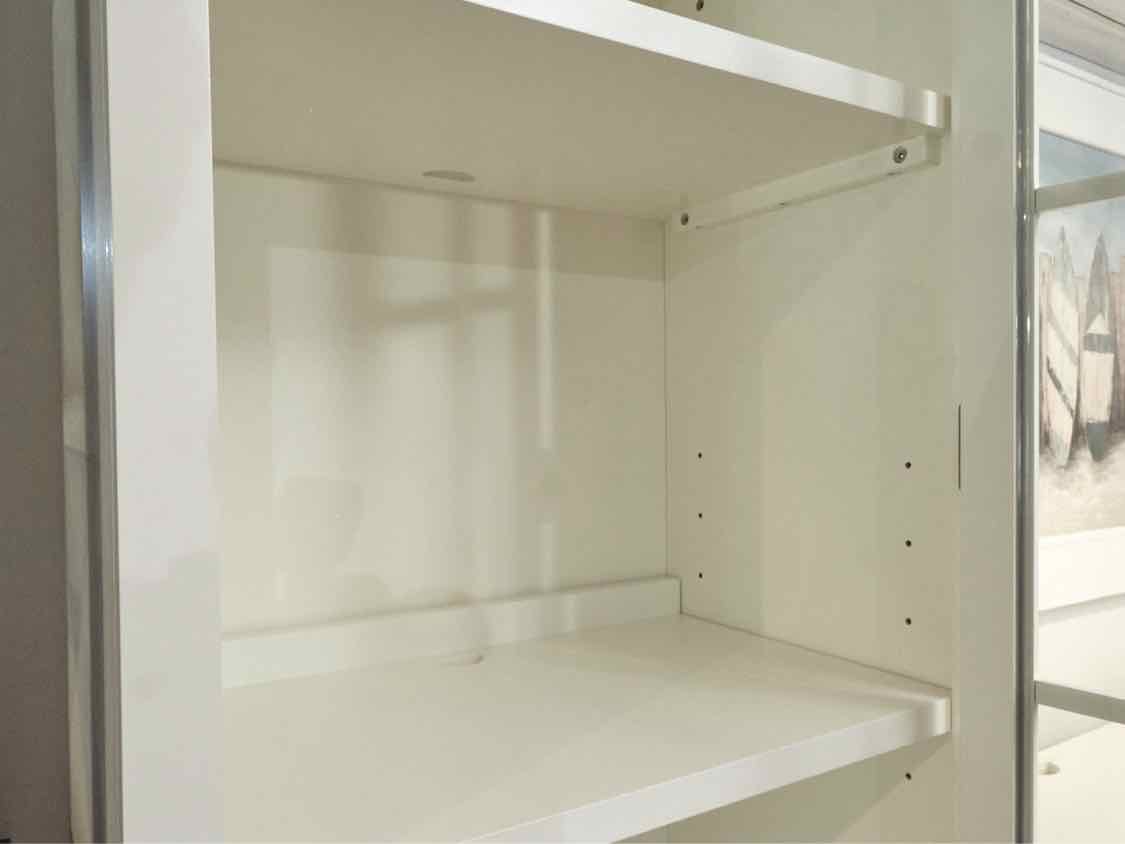 Pottery Barn Ivory Desk with 2 Glass Pane Door Tower Office Storage