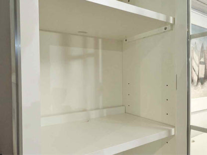 Pottery Barn Ivory Desk with 2 Glass Pane Door Tower Office Storage