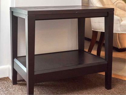 Crate & Barrel  Black Finish Lower Shelf Side Table