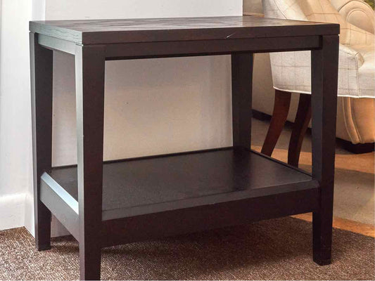 Crate & Barrel  Black Finish Lower Shelf Side Table