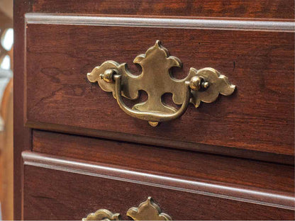 Cherry Secretary Desk with Drop Front & Glass Pane Door Top