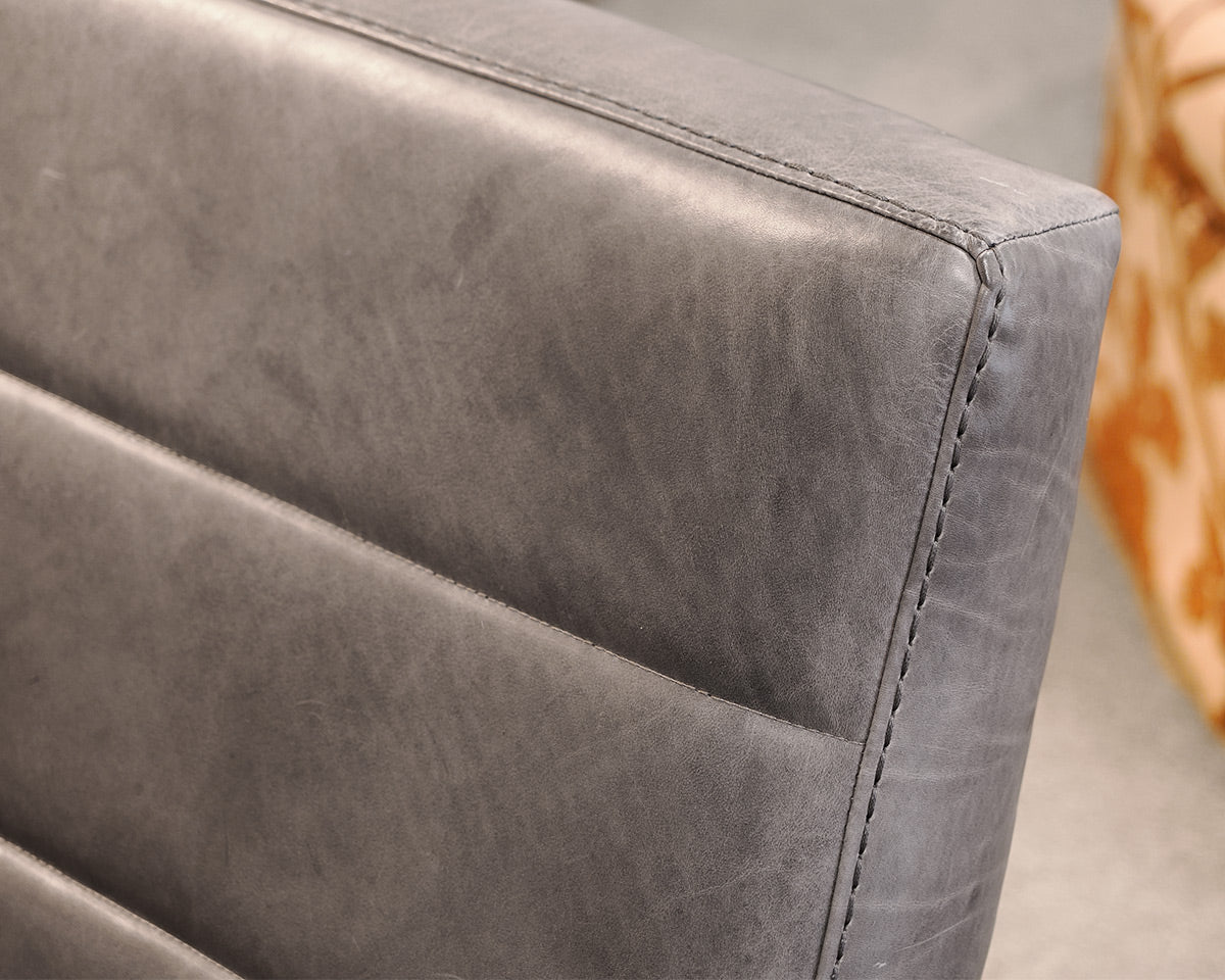 RH "Rene" Gray Leather Chaise
