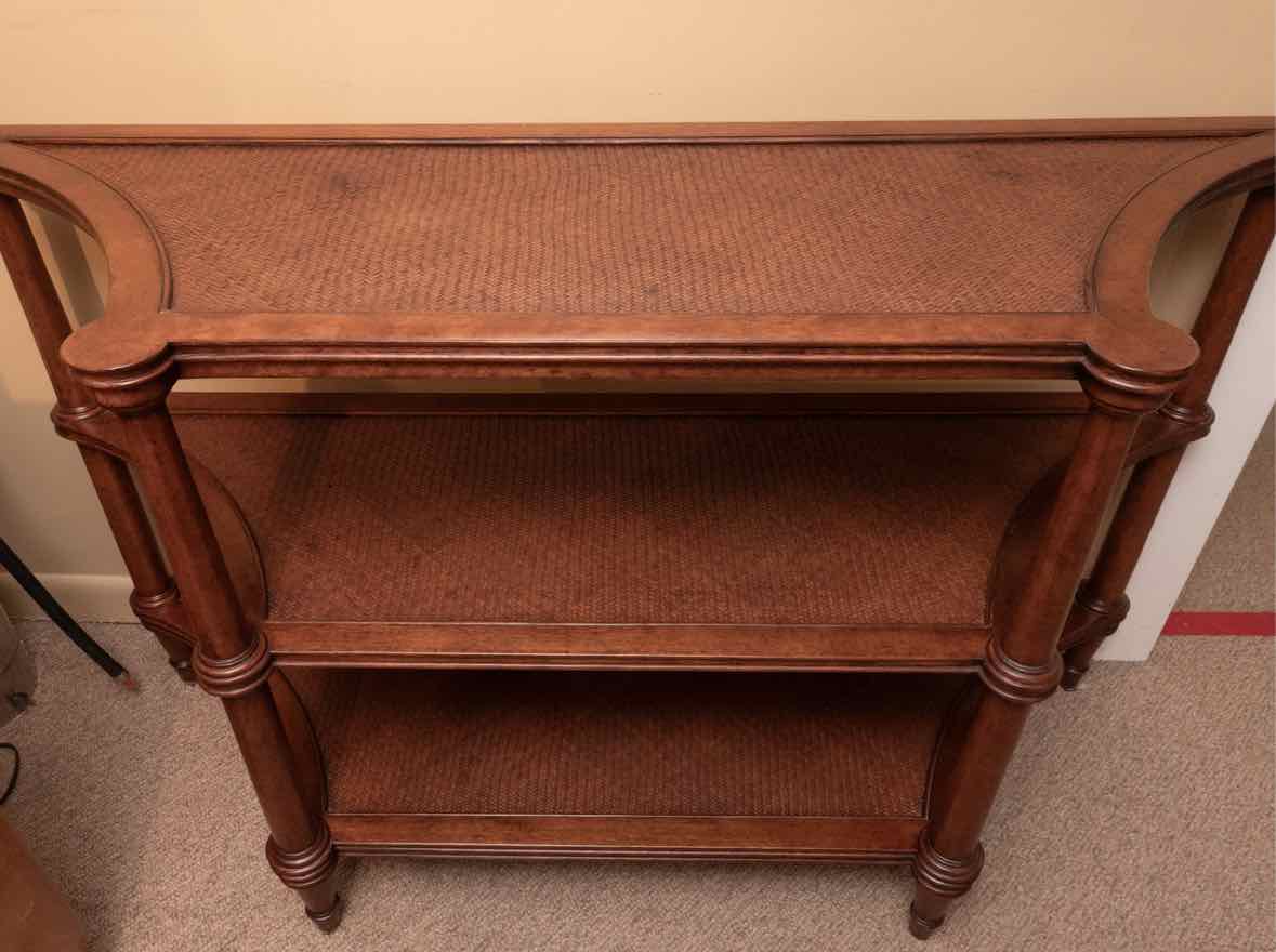 Ethan Allen 'Legacy Collection' 3 Tier Rattan  Entryway  Console