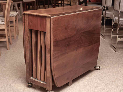 Cherry Drop Leaf Table  On Casters & 4 Chairs