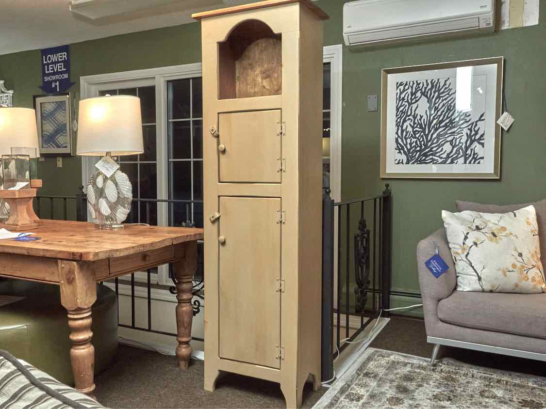 'Grandmother's Cupboard' In Taupe Finish 2 Door 3 Shelf  Display Cabinet