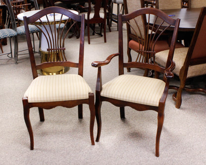 Dillon & Co English Dining Table with 2 Leaves & Set of 8 Wheat Shaff Chairs