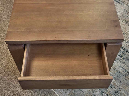 Crate & Barrel Modern Single Drawer Side Table with Lower Shelf
