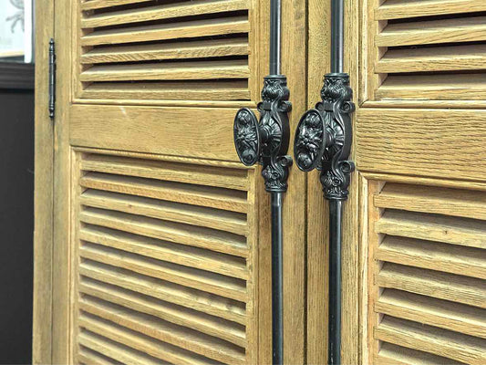 Restoration Hardware Double Shutter Door Armoire with Iron Latches in Oak