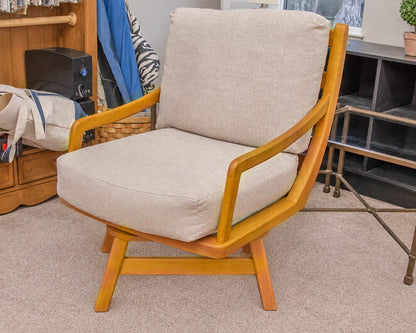 Pompanoosuc Mills South Beach Collection Cherry Framed Chair and Ottoman