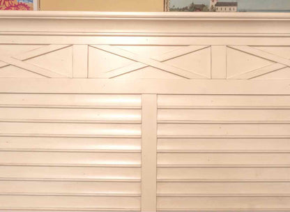 Cream Finish ShutterQueen Bed Includes Wooden Siderails & Slats