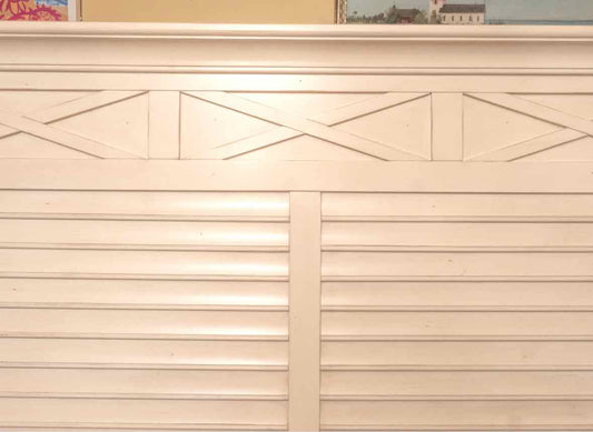Cream Finish ShutterQueen Bed Includes Wooden Siderails & Slats