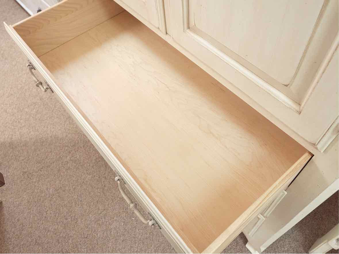 Ethan Allen Swedish Home Cream Finish 2 Door 4 Drawer  Armoire