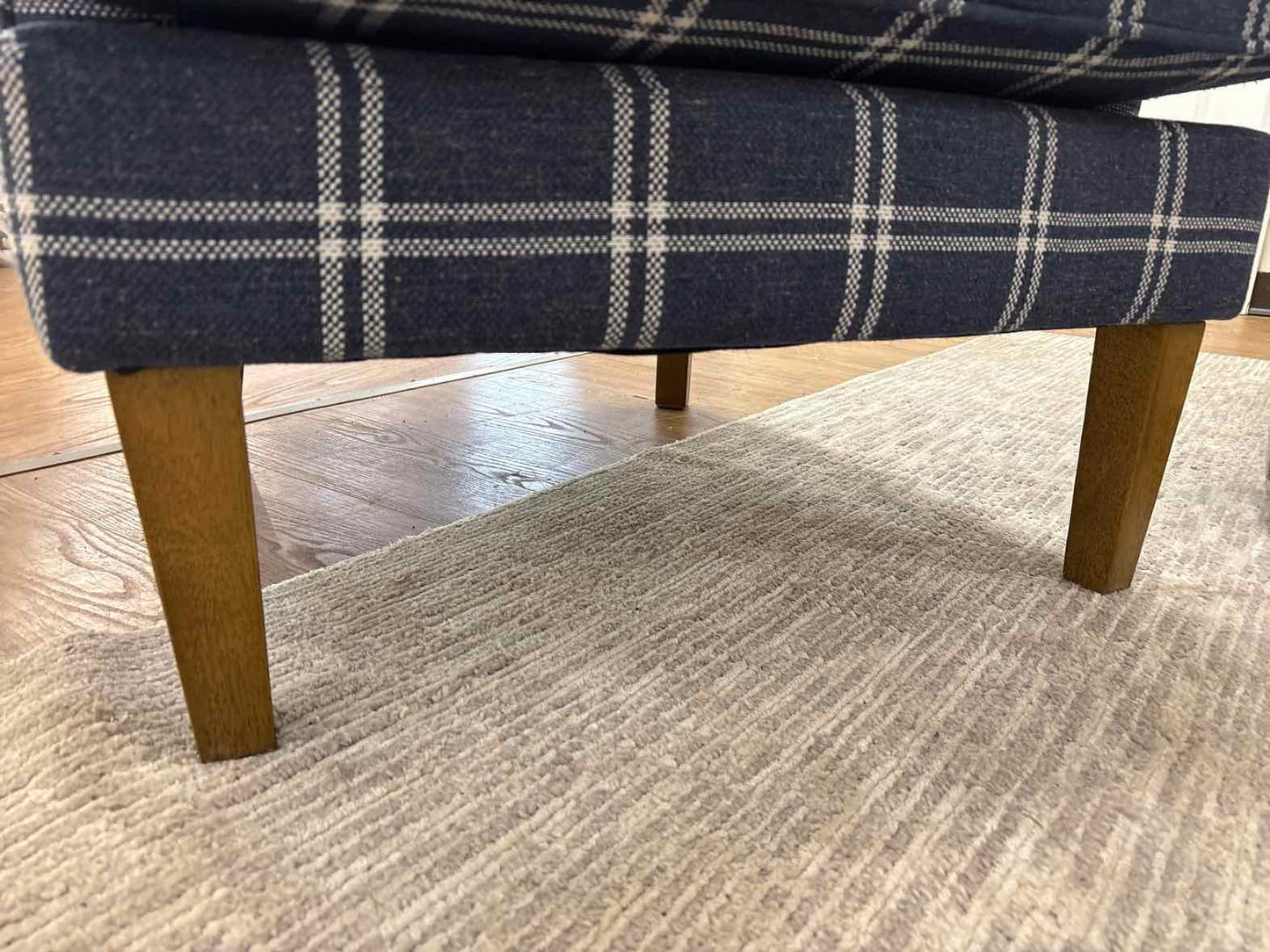 Jofran 'Lacroix' Navy Plaid Wingback Chair