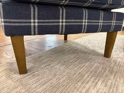 Jofran 'Lacroix' Navy Plaid Wingback Chair