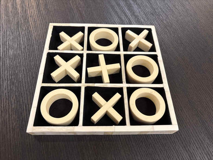 Ivory Tic-Tac-Toe in Bone Tray