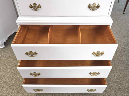 French & Heald Arctic White Finish 5 Drawer  Chest on Chest