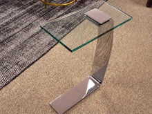 Contemporary Glass & Chrome C Side Table