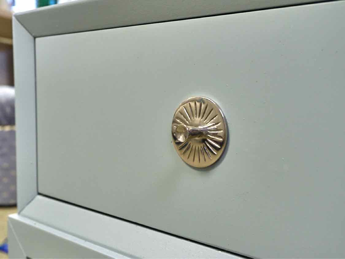 Pair of One Drawer Nightstands in Ice Blue Finish