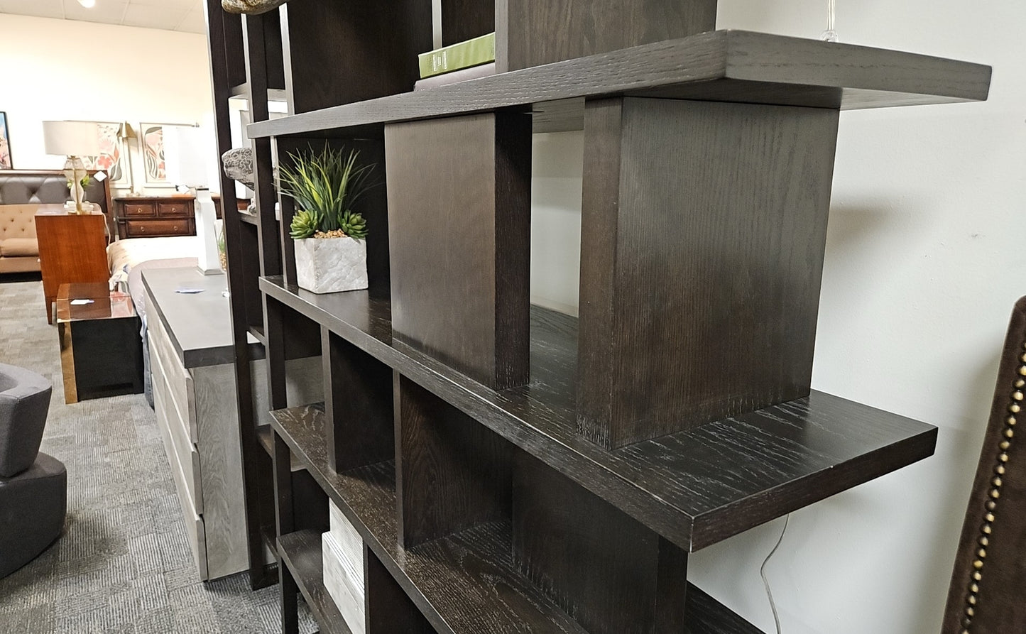 Deep Espresso Asymmetrical Display Shelf