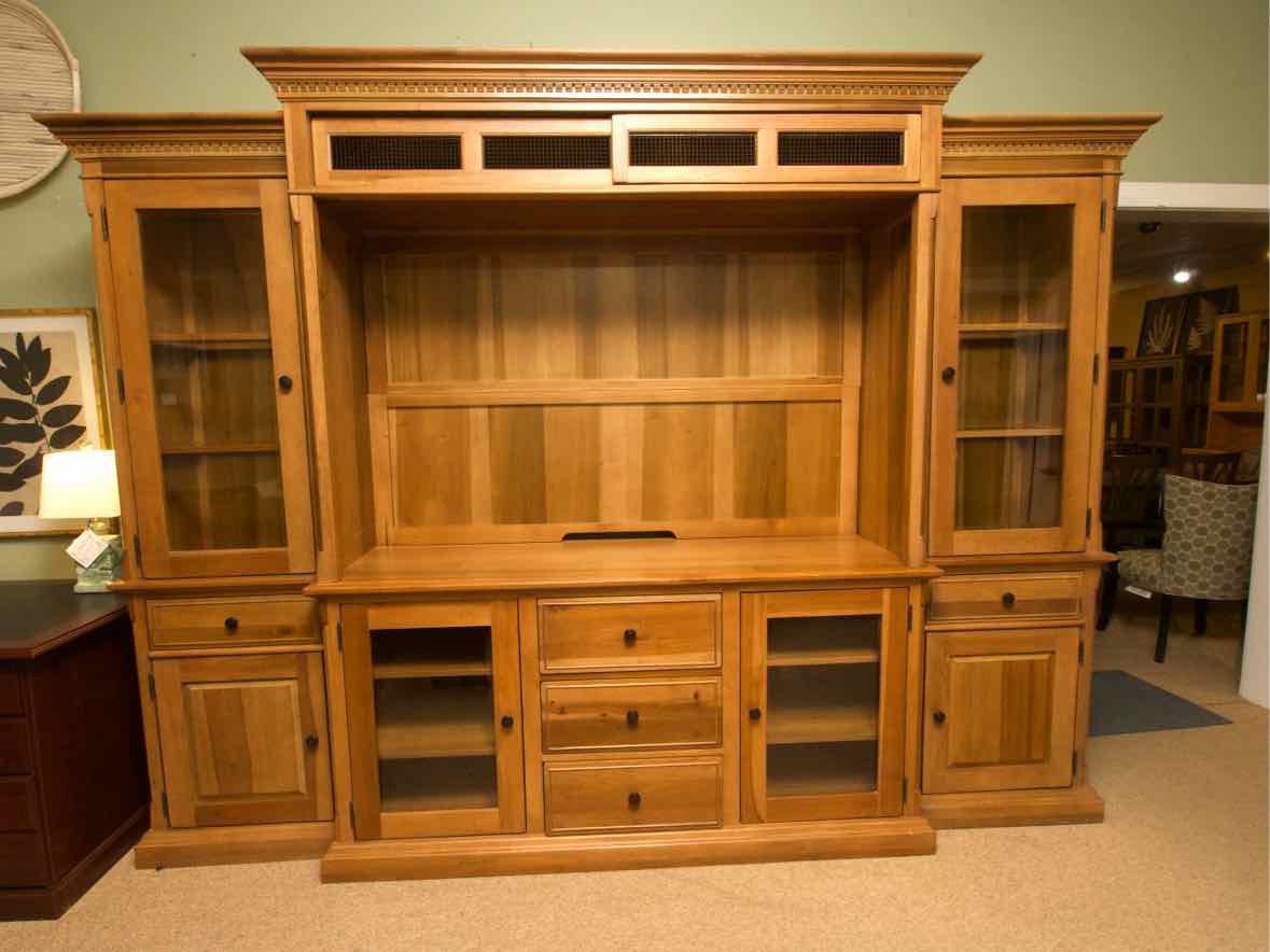 Universal Cherry 4-Piece Media Furniture Cabinet with Dental Molding Trim