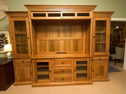 Universal Cherry 4-Piece Media Furniture Cabinet with Dental Molding Trim