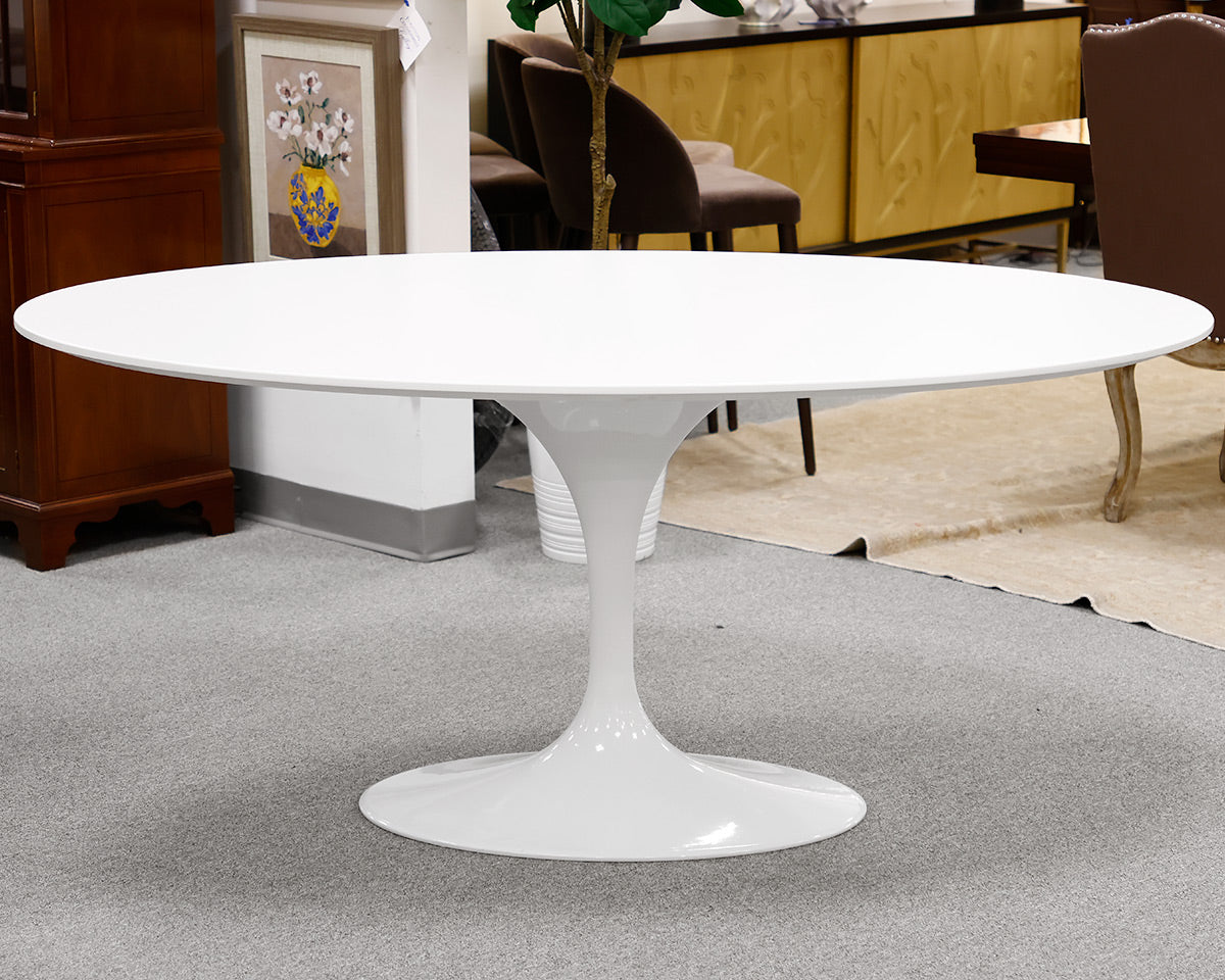 Oval White Tulip Dining Table