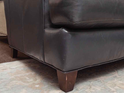 Bradington Young  Blue Grey Leather 2 Cushion Loveseat