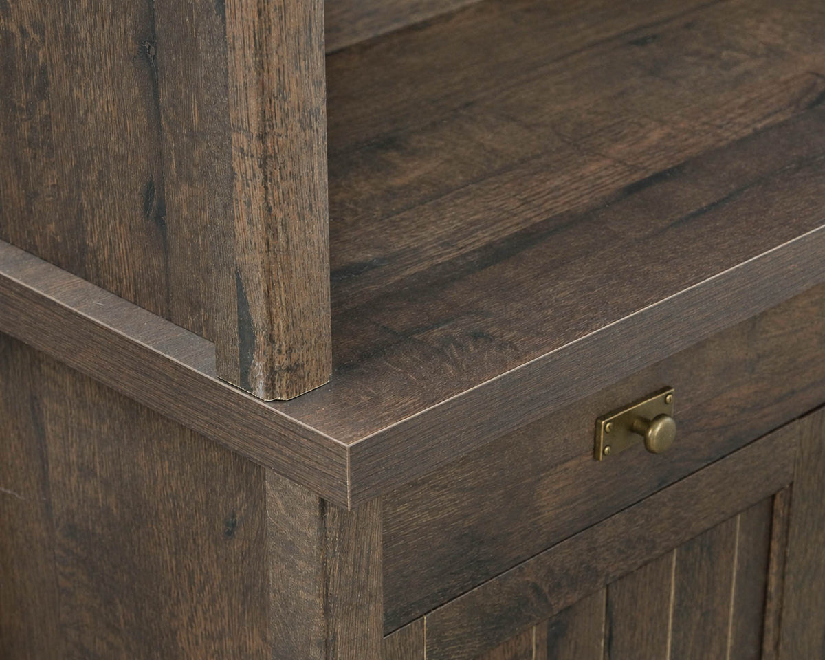 1 Drawer 2 Door Coffee Oak Finish Bookcase