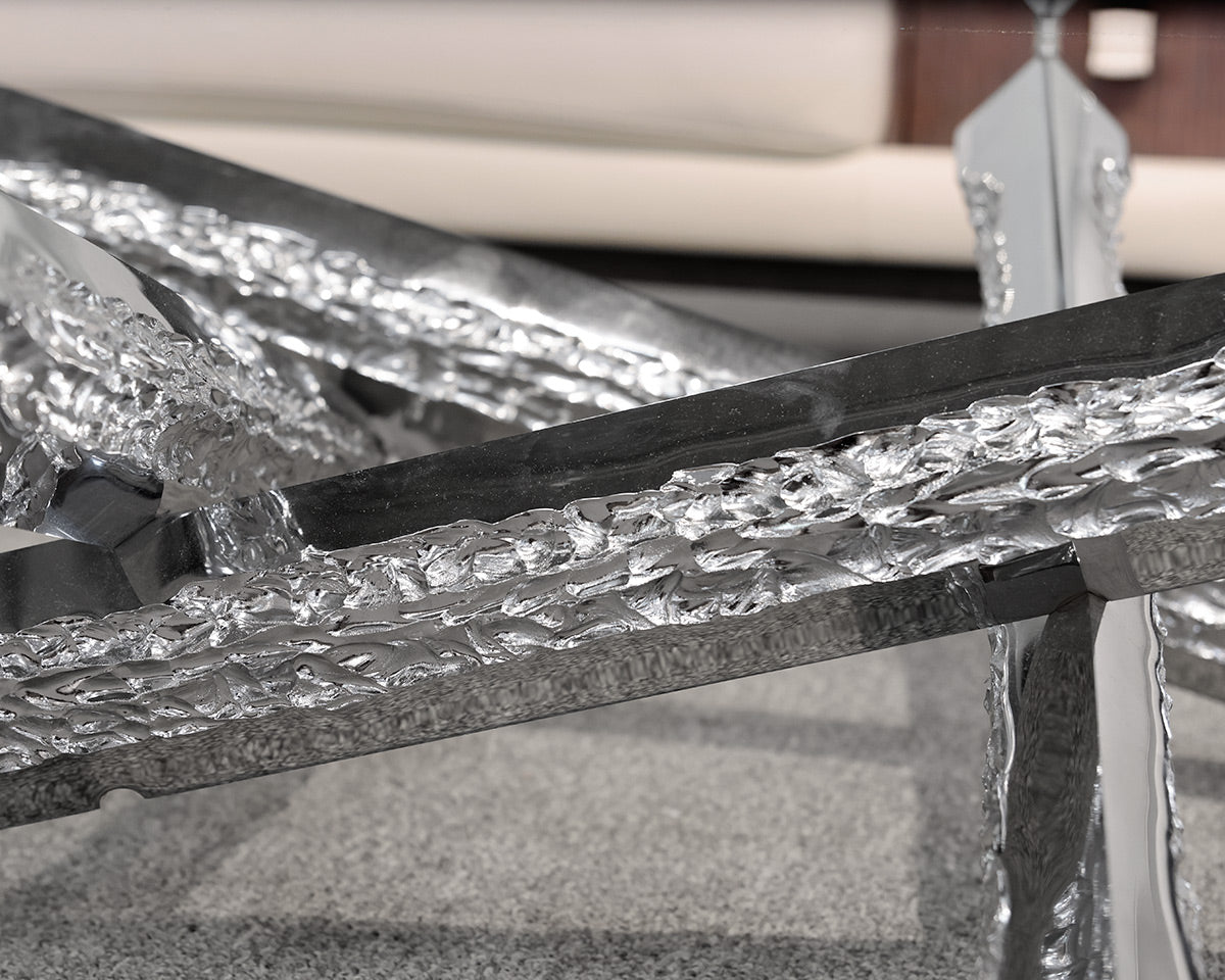 Roche Bobois 'Fuego' Square Glass Cocktail Table