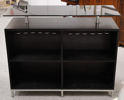 Wood Bar w/ Glass Top