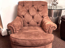 Key City  Ultra Suede Tufted Back Arm Chair & Ottoman