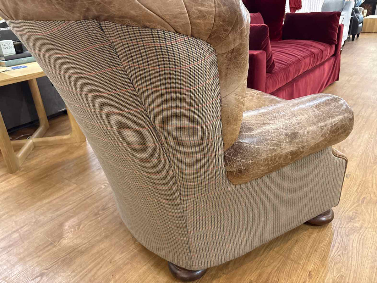 Ralph Lauren 'Writer's' Leather Arm Chair & Ottoman
