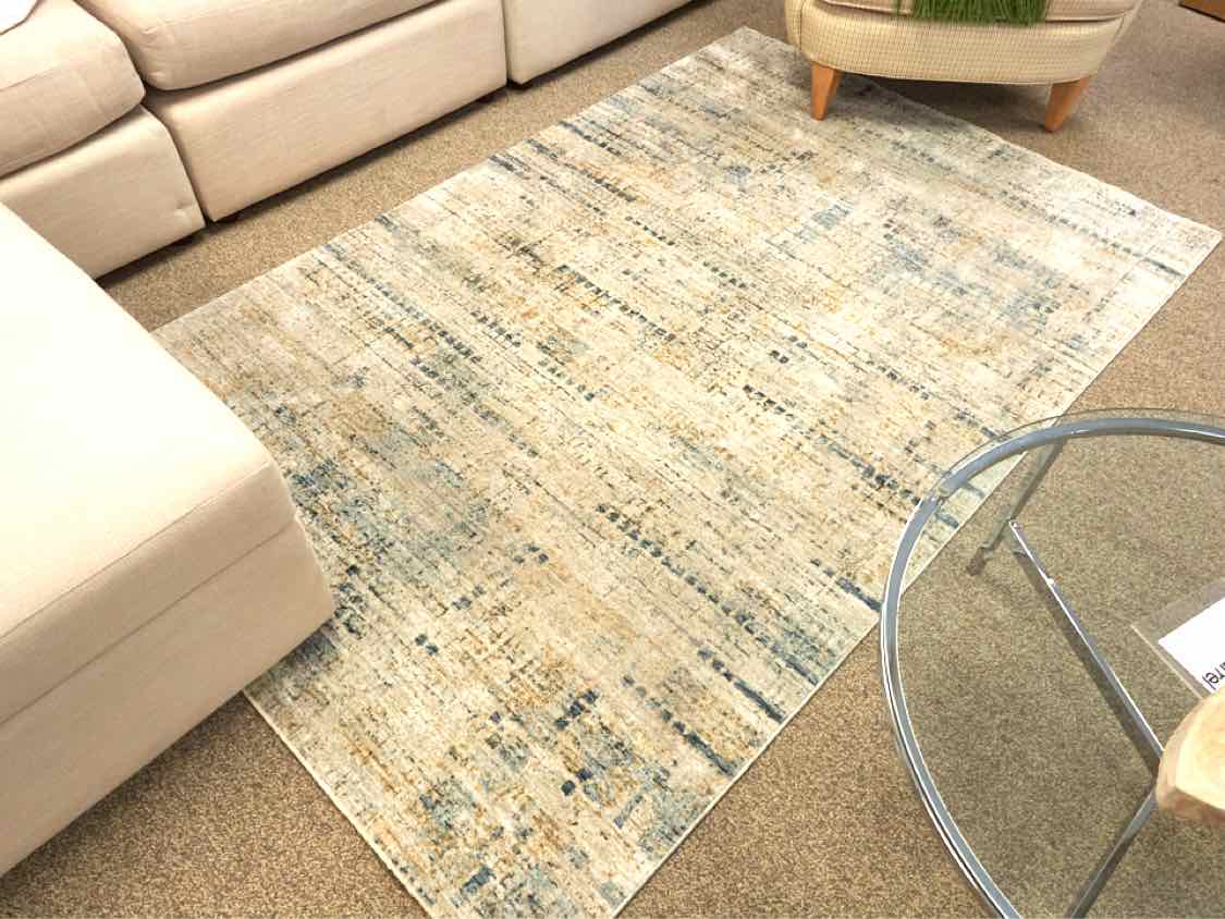 Gray Blue & Beige Area Rug