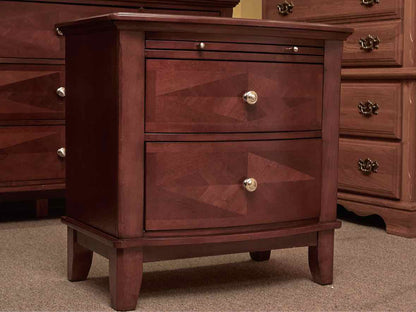 Hamilton & Spill Cherry Finish Pull Out  Drink Tray & 2 Drawer  Nightstand
