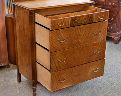 Satin Wood 4 Drawer Chest with Garland Detail