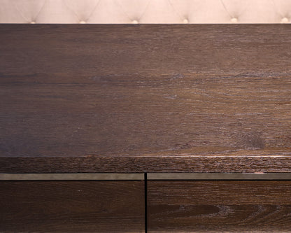 Restoration Hardware Bezier 6-Drawer Low Wide Dresser in Brown Oak and Steel