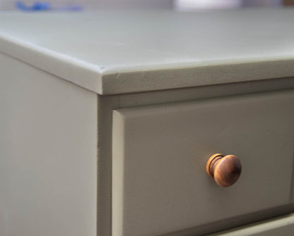 Six  Drawer Dresser In Sage Green Finish W/ Wood Knobs