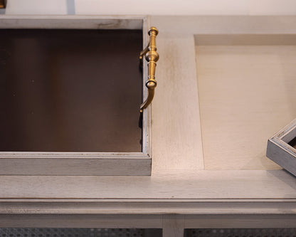 Sherrill Furniture Modern Caned Tiered Tray Console