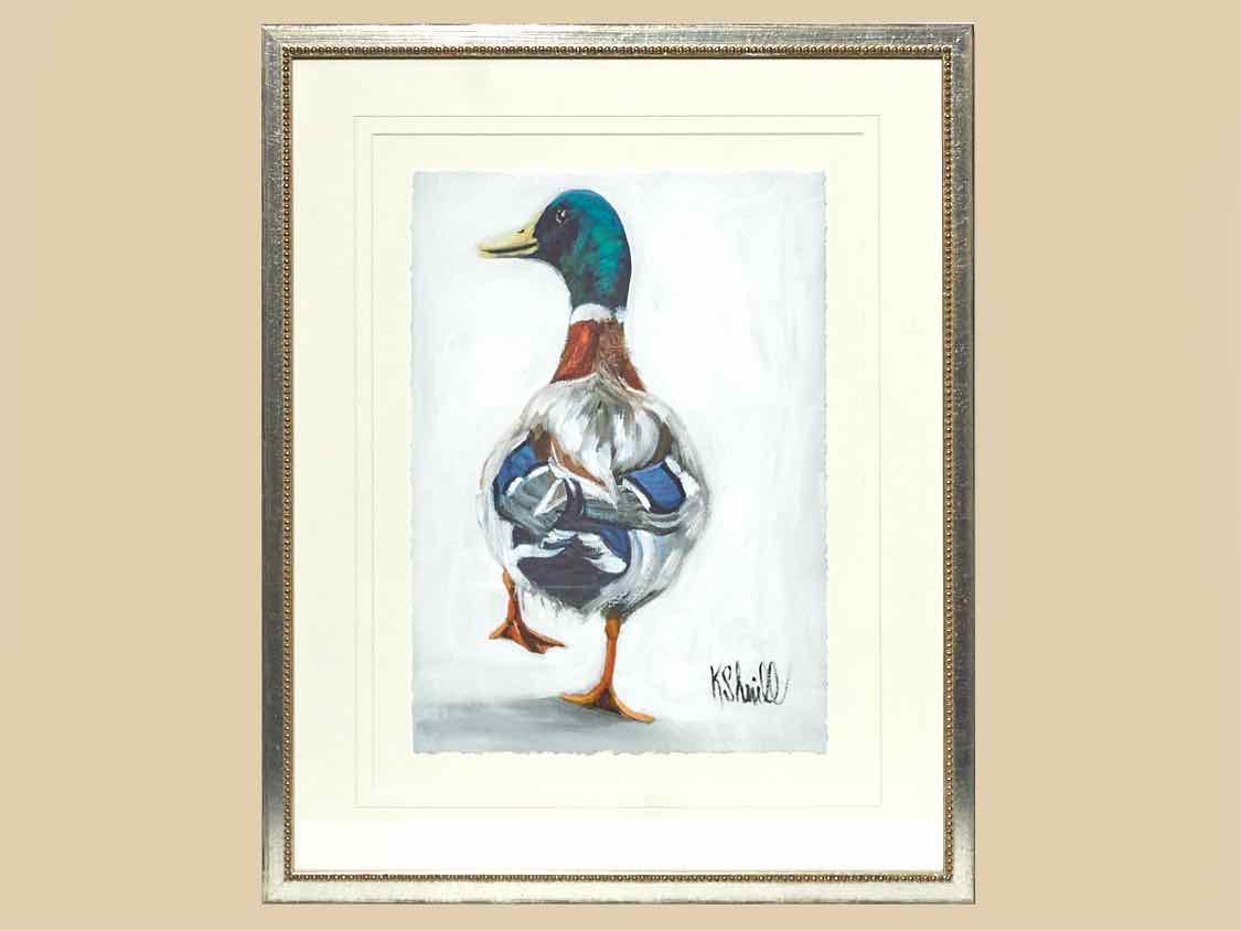 'Mallard Walking 1' in Silver Frame