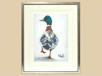 'Mallard Walking 1' in Silver Frame