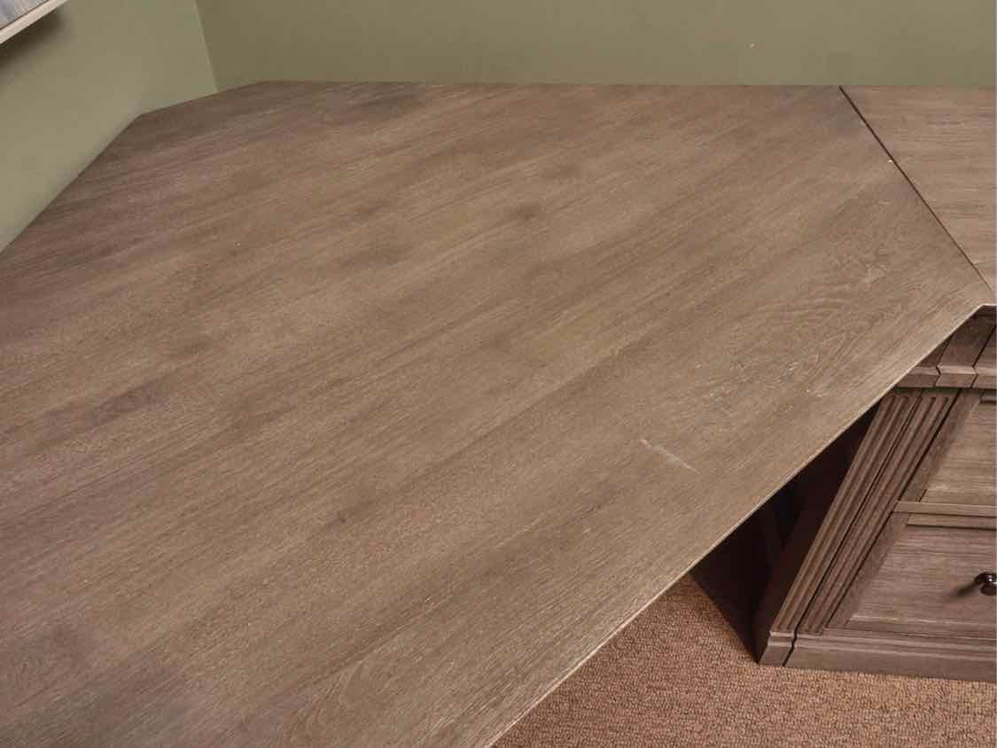 Pottery Barn 'Livingston' Modular Corner Desk in Gray Wash Finish