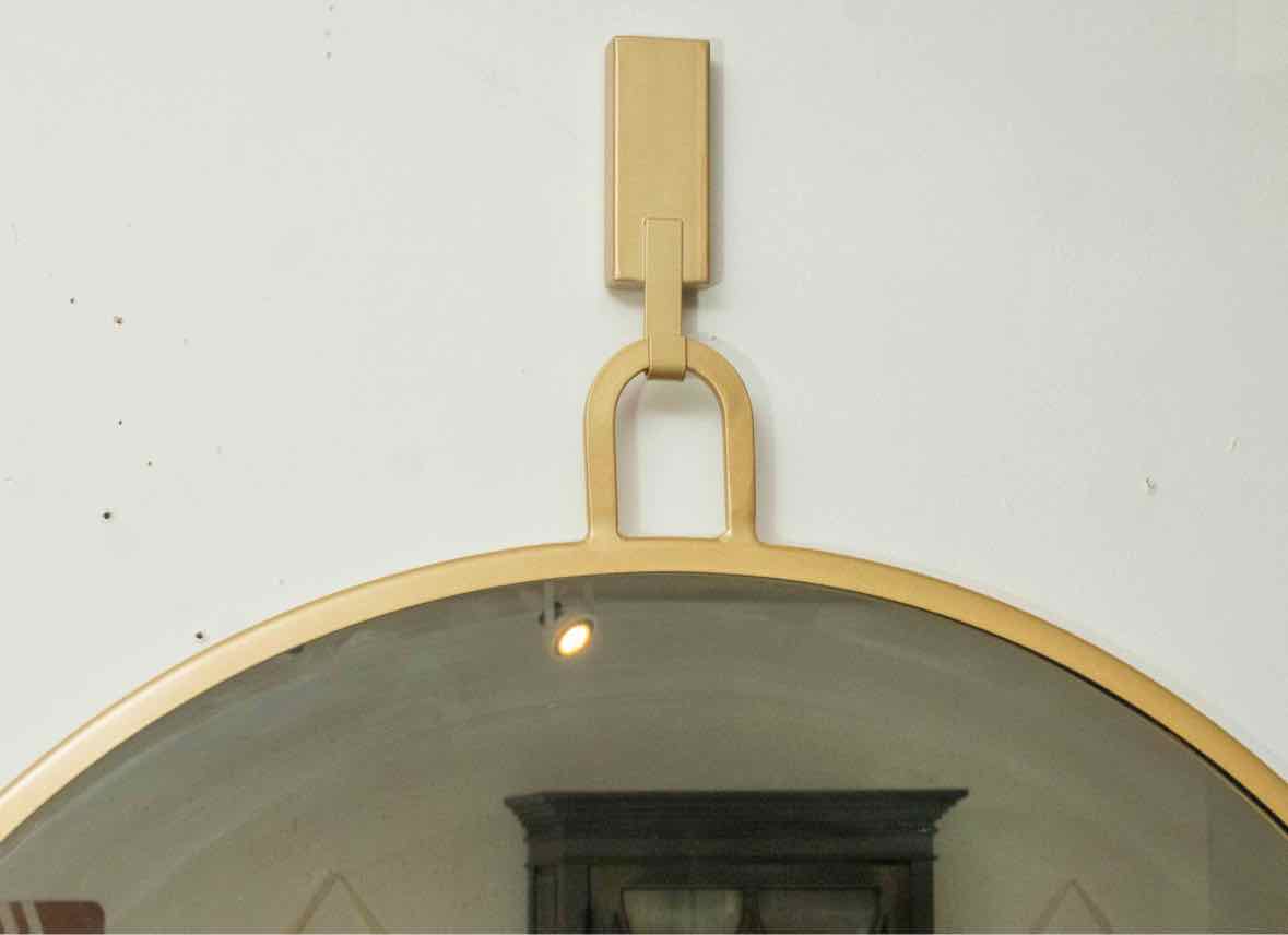 Wall Mount Gold Finish Round Mirror