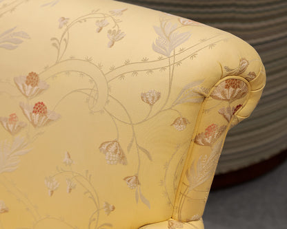 Pair of Yellow Floral Cisco Arm Chairs