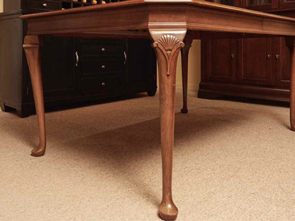Cherry Queen Anne Style Dining Table Includes 2 Leaves