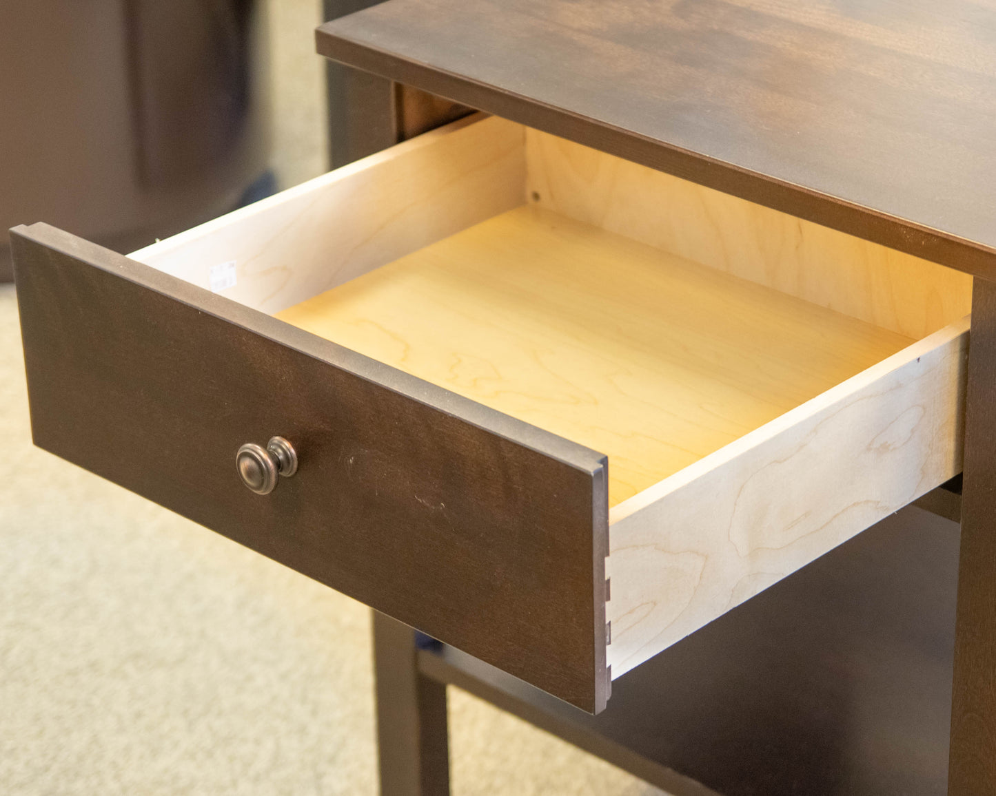 Pair Of Espresso 1 Drawer Nightstands W/ Open Shelf
