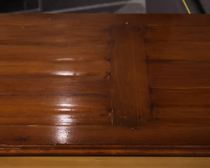 Lillian August French Country Cocktail Table in Ochre with Natural Finish Top