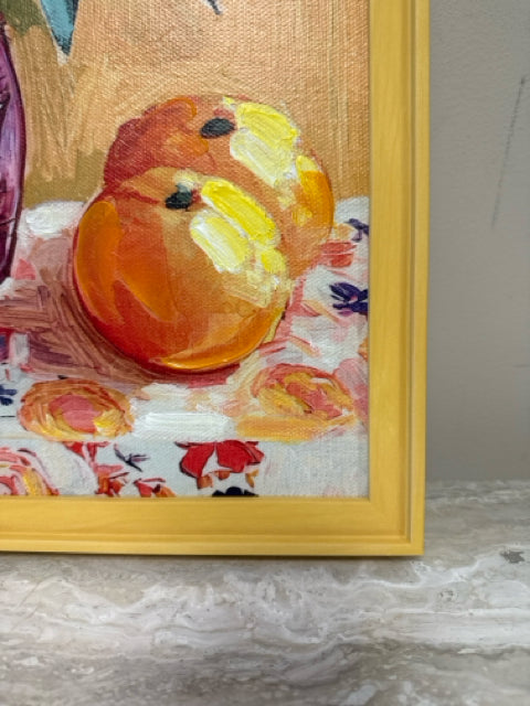 Yellow Framed Still Life Painting
