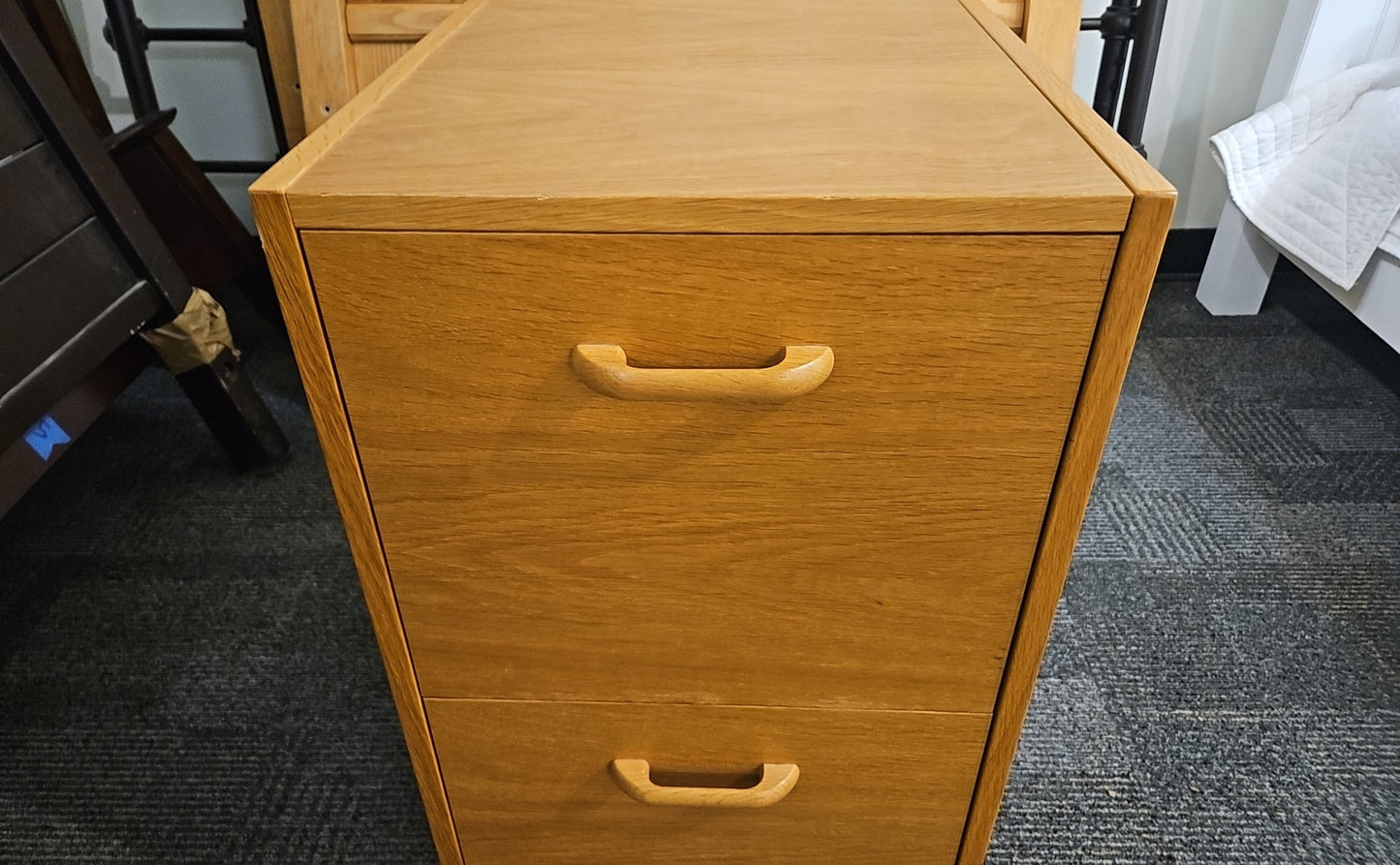 Teak 2-Drawer Filing Cabinet