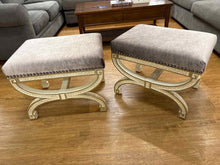 Pair of Compositions X-Frame Ottomans